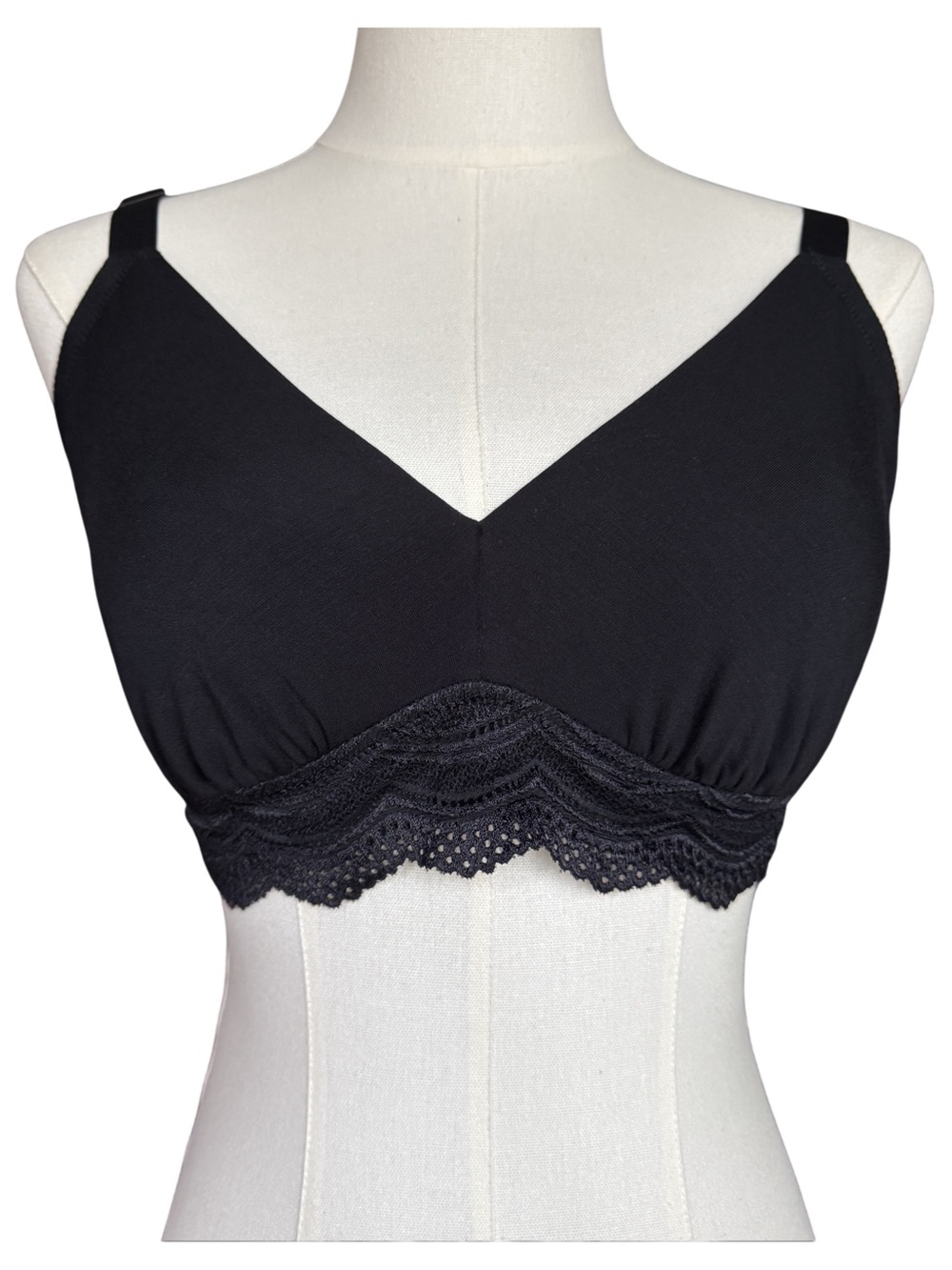 Cosabella Ceylon Modal CURVY Bralette Black Small S Wireless Lace NWT